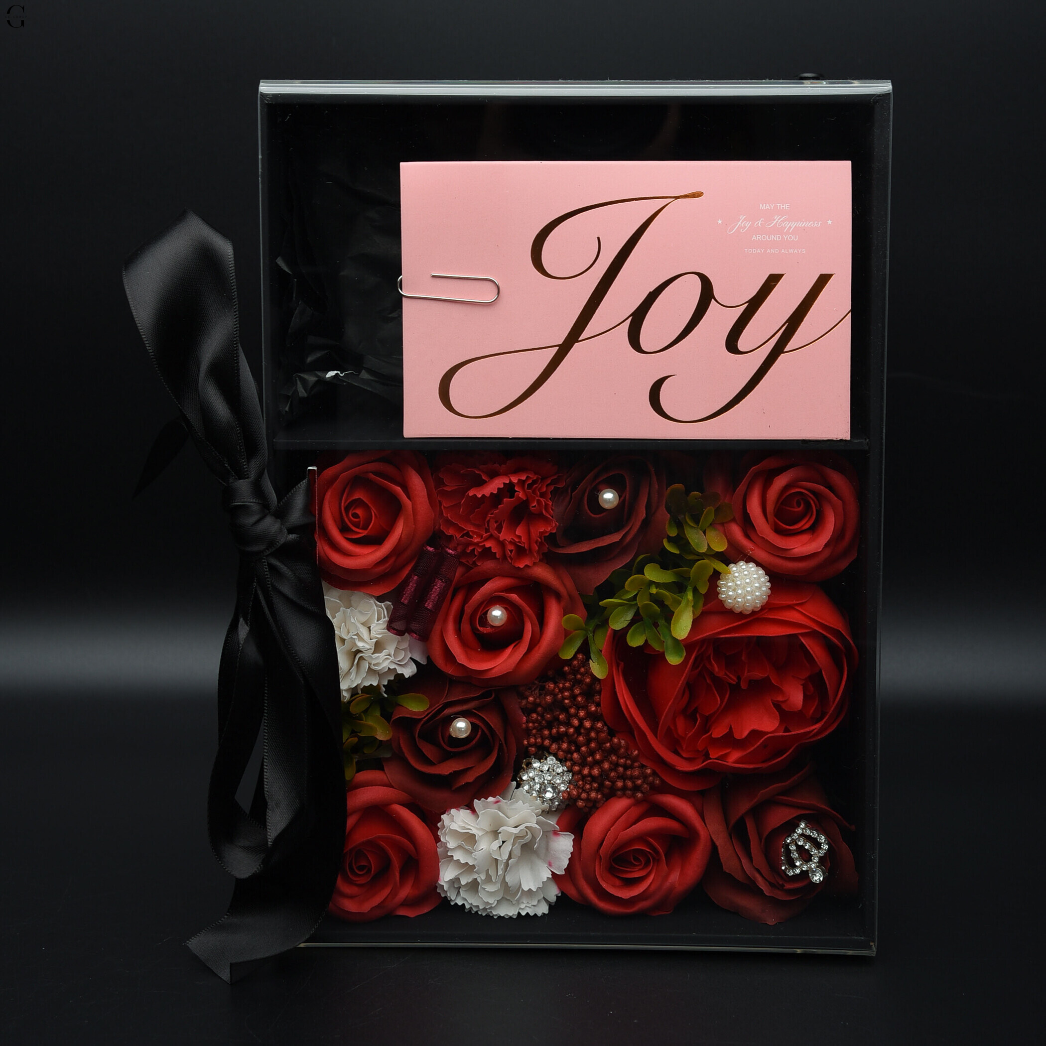 Романтичний набір мильних троянд "Red Rose Joy Box" у подарунковому боксі
